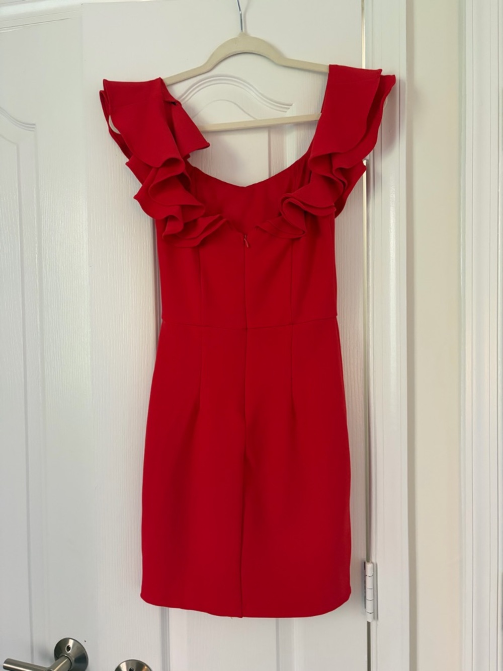 Lulu's Red Ruffle Bodycon Mini Dress - Picture 3 of 7